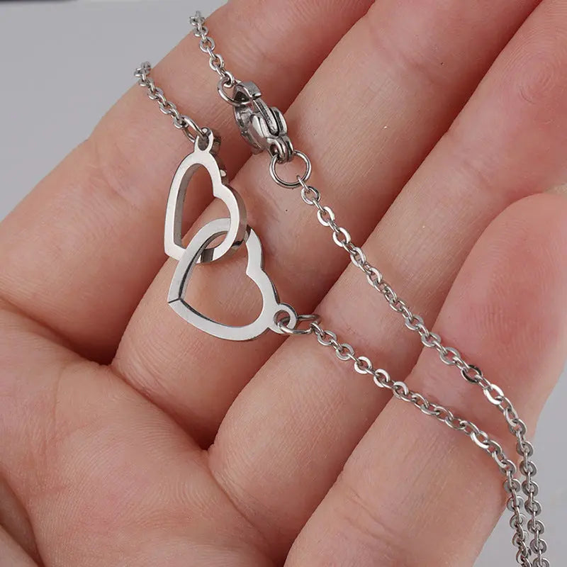 Velmera Personalised Double Heart Necklace