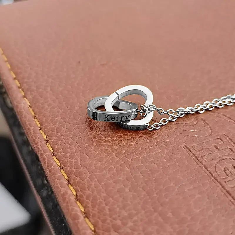 Velmera Personalised Double Heart Necklace