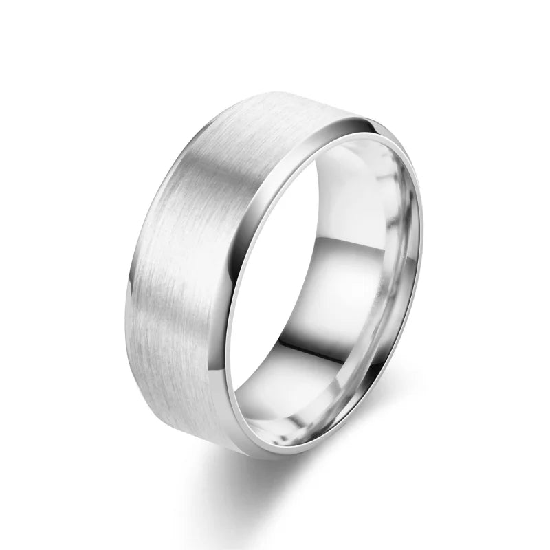 Velmera Tungsten Ring – 8mm Brushed Steel, Unisex, 6 Colours