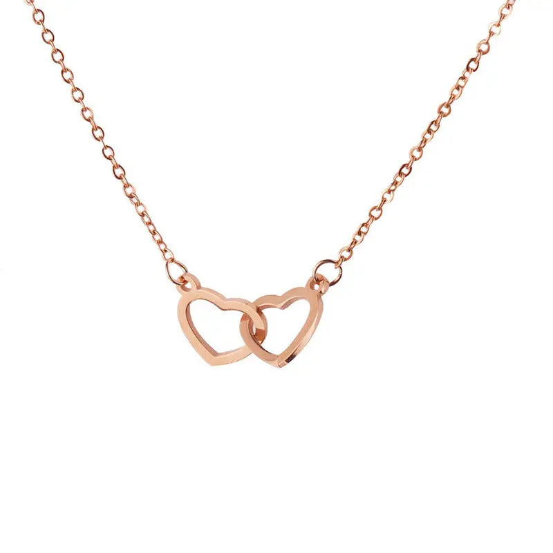 Velmera Personalised Double Heart Necklace