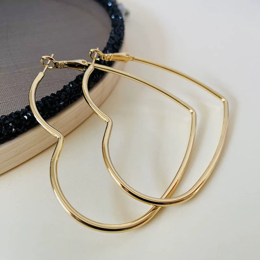 Velmera Silver Heart Hoop Earrings