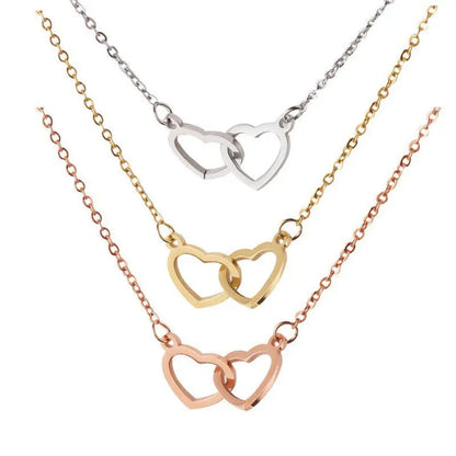 Velmera Personalised Double Heart Necklace
