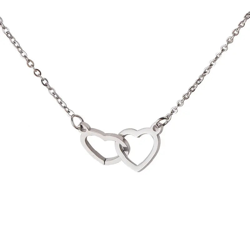 Velmera Personalised Double Heart Necklace