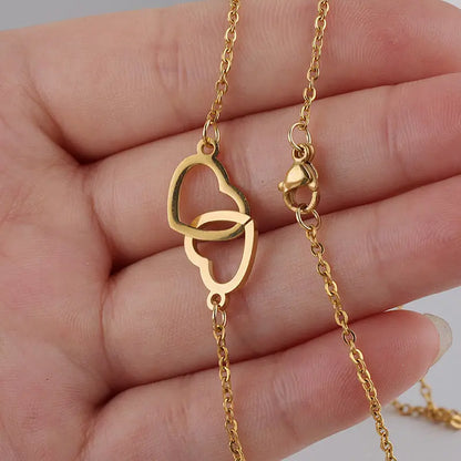 Velmera Personalised Double Heart Necklace