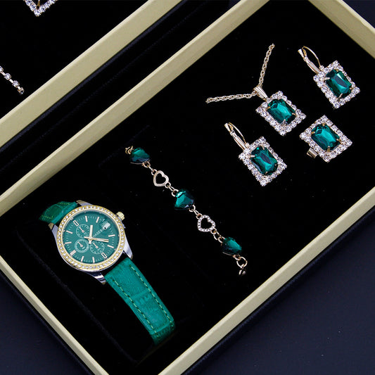 Velmera Women's 5-Piece Watch & Jewellery Set