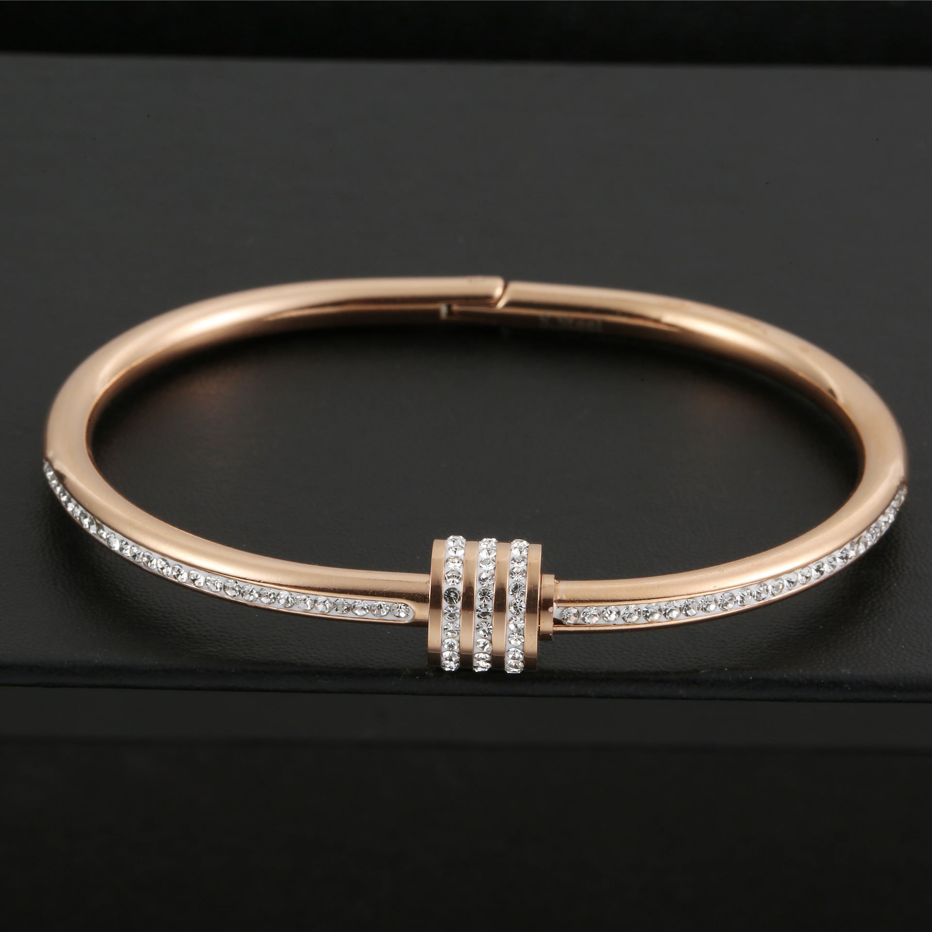 Velmera Diamond-Studded Titanium Steel Bracelet