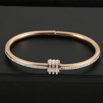 Velmera Diamond-Studded Titanium Steel Bracelet