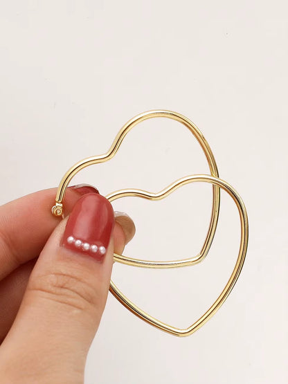 Velmera Silver Heart Hoop Earrings