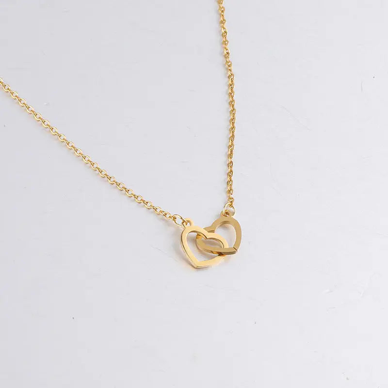 Velmera Personalised Double Heart Necklace