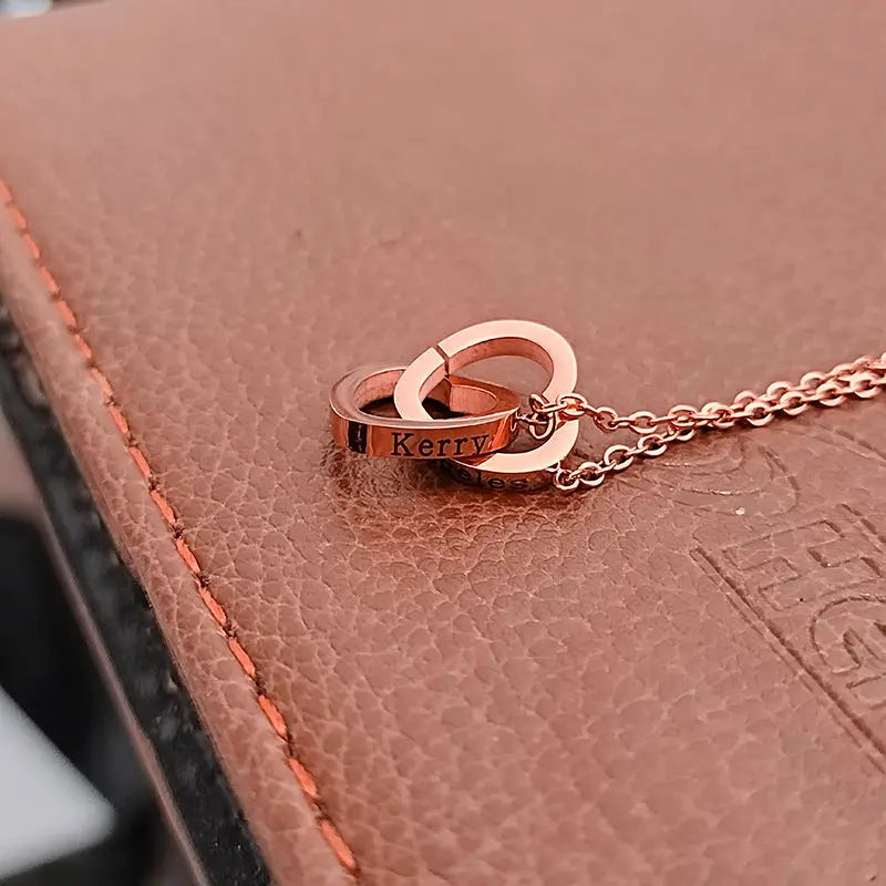 Velmera Personalised Double Heart Necklace