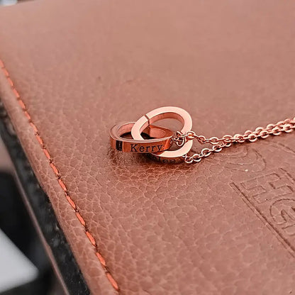 Velmera Personalised Double Heart Necklace