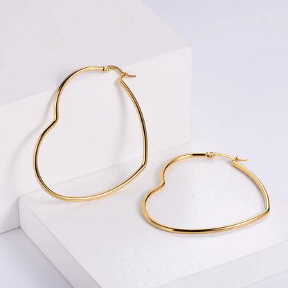 Velmera Silver Heart Hoop Earrings
